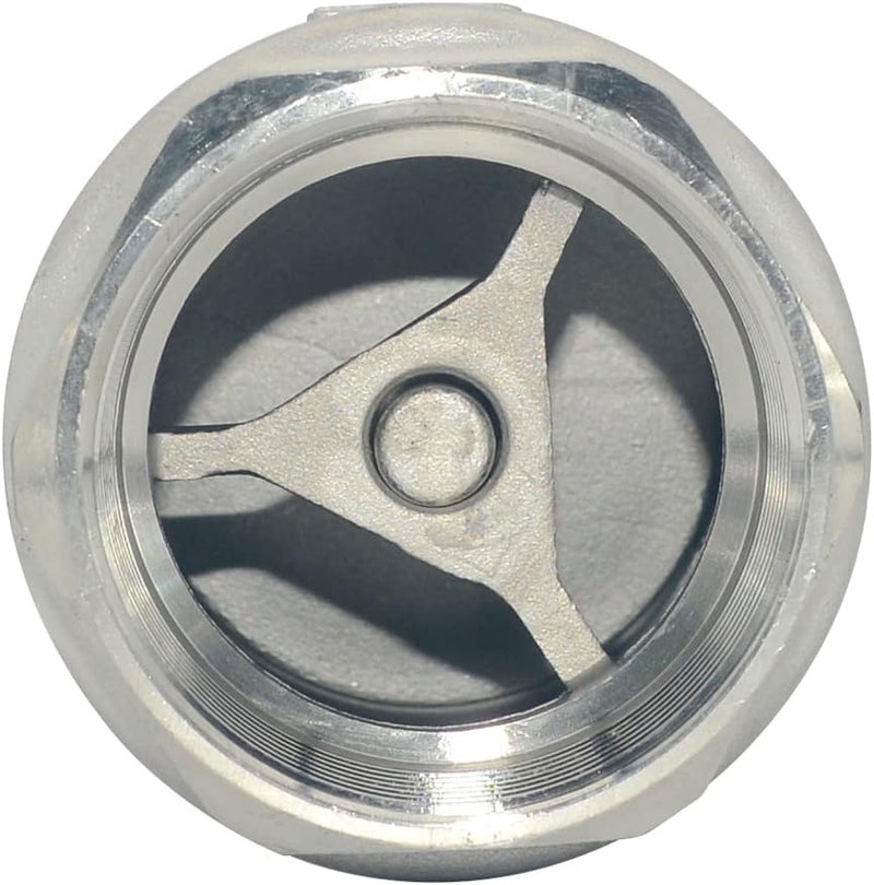 Dsmpipeft NPT Female WOG1000 Check Valve,Vertical Check Valve,NPT Spring Loaded in-line Low Cracking Pressure,Stainless Steel SS316 CF8M (2") - Image 5